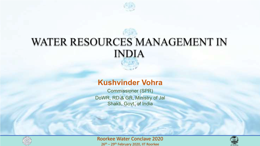 Water Resources Management in India