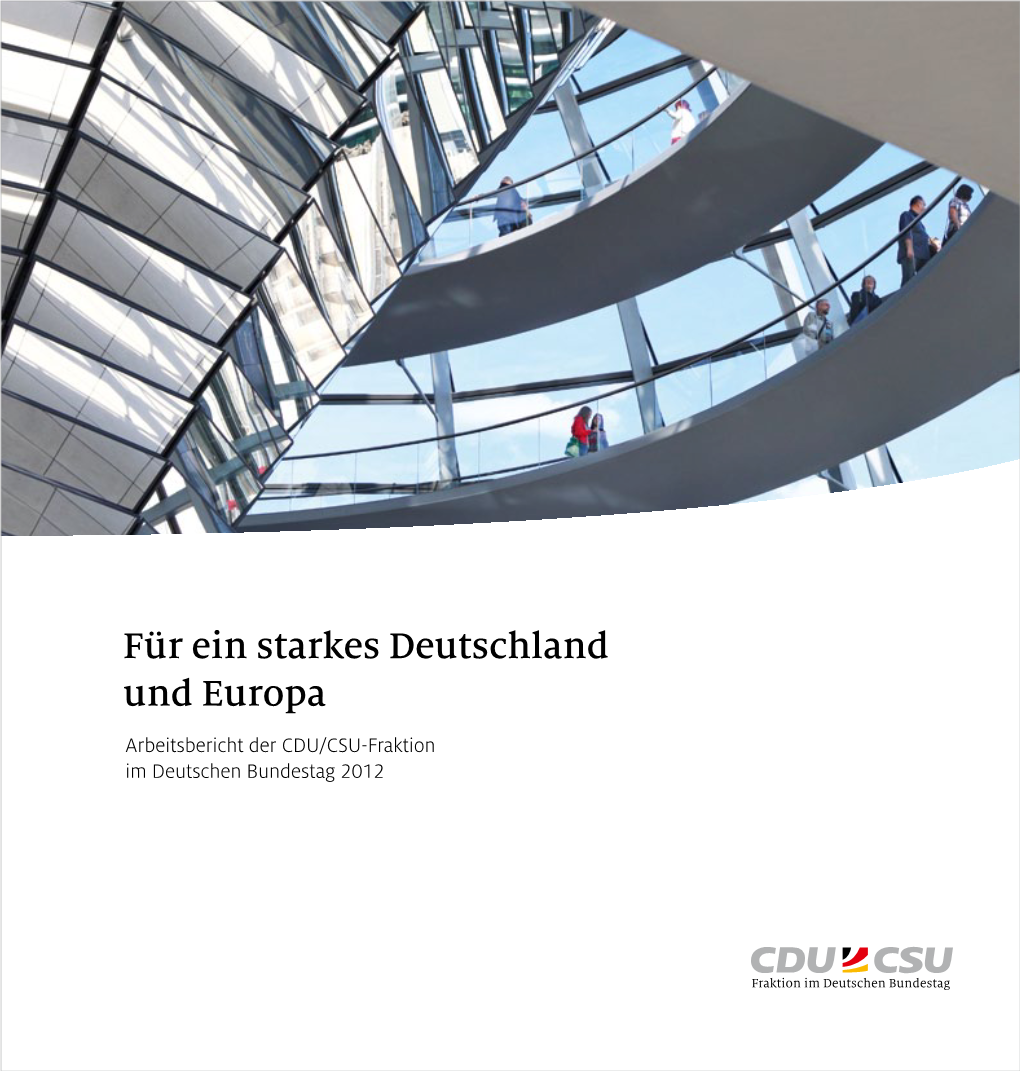 Arbeitsbericht Der CDU/CSU-Bundestagsfraktion 2012