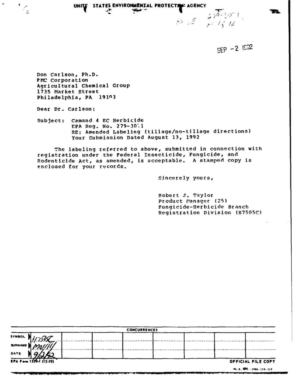 U.S. EPA, Pesticide Product Label, COMMAND 4E HERBICIDE, 09/02