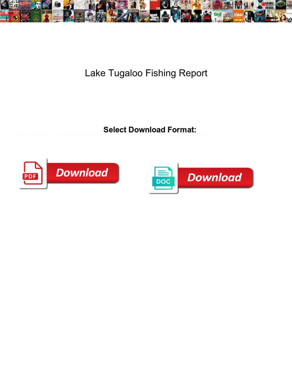 Lake Tugaloo Fishing Report
