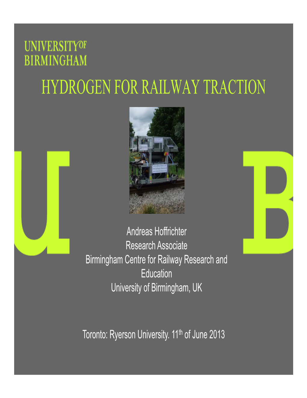 Hydrogen for Railway Traction