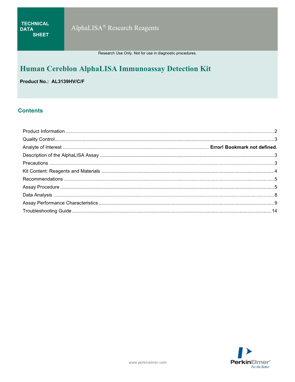 Human Cereblon Alphalisa Immunoassay Detection Kit