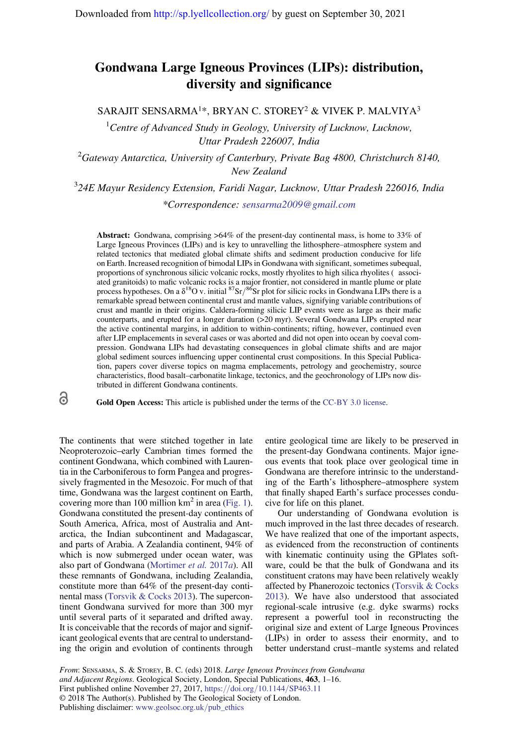 Gondwana Large Igneous Provinces (Lips): Distribution, Diversity and Signiﬁcance