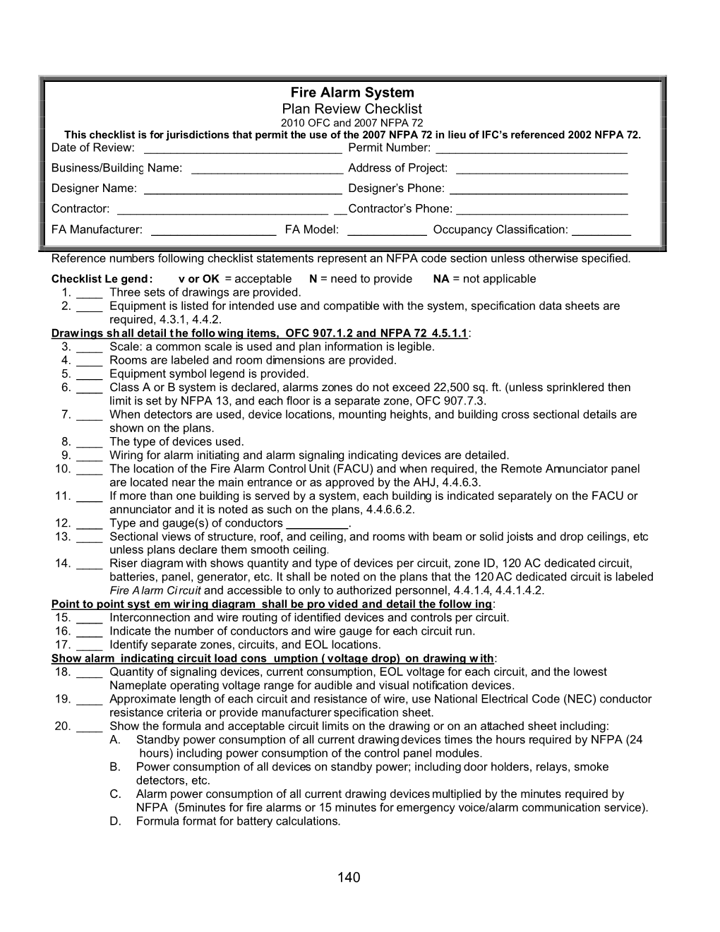 NFPA 72 Fire Alarm System