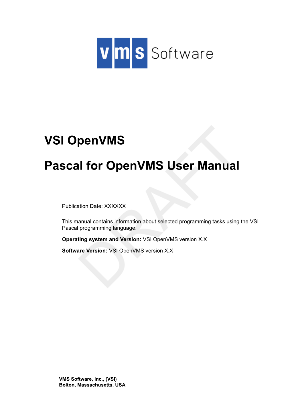 Pascal for Openvms User Manual