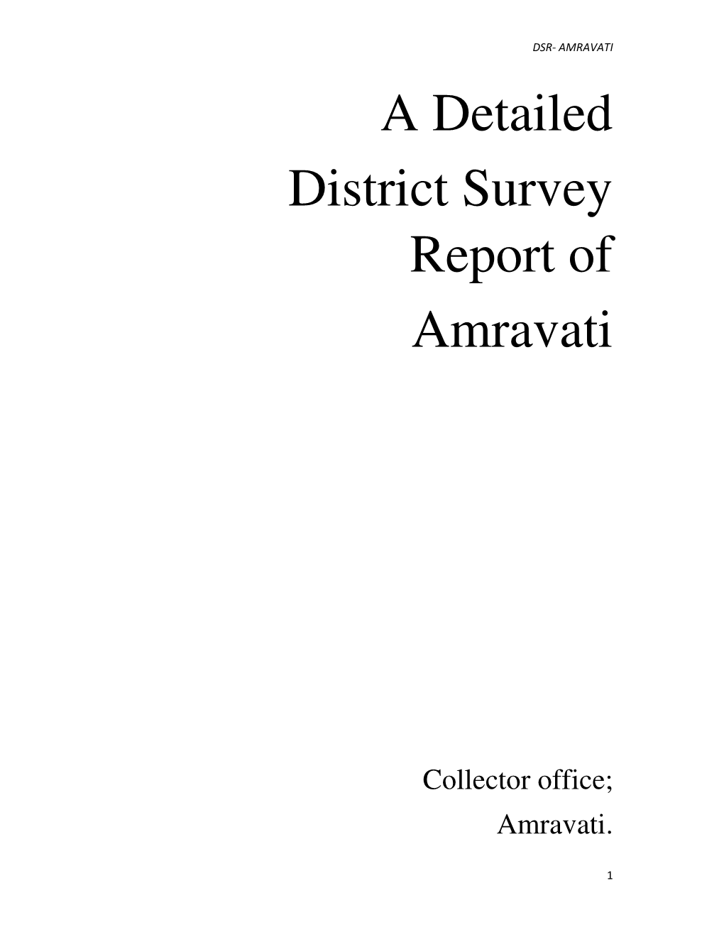 A Detailed District Survey Report of Amravati