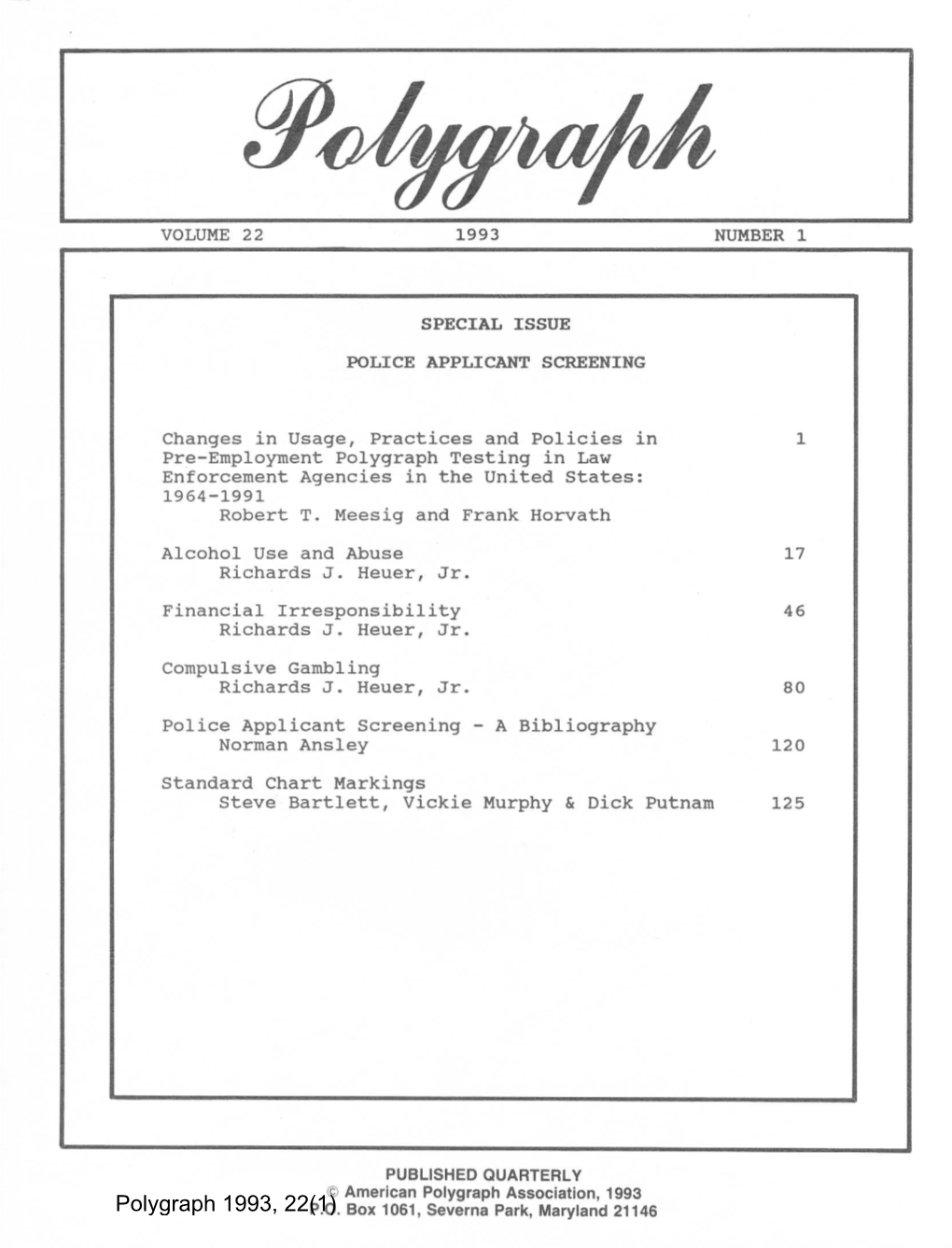 Polygraph 1993, 22(1)P.O