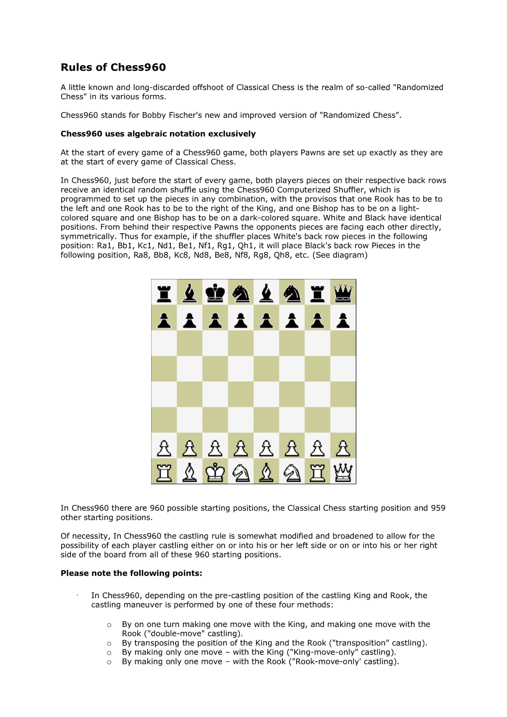 Rules of Chess960