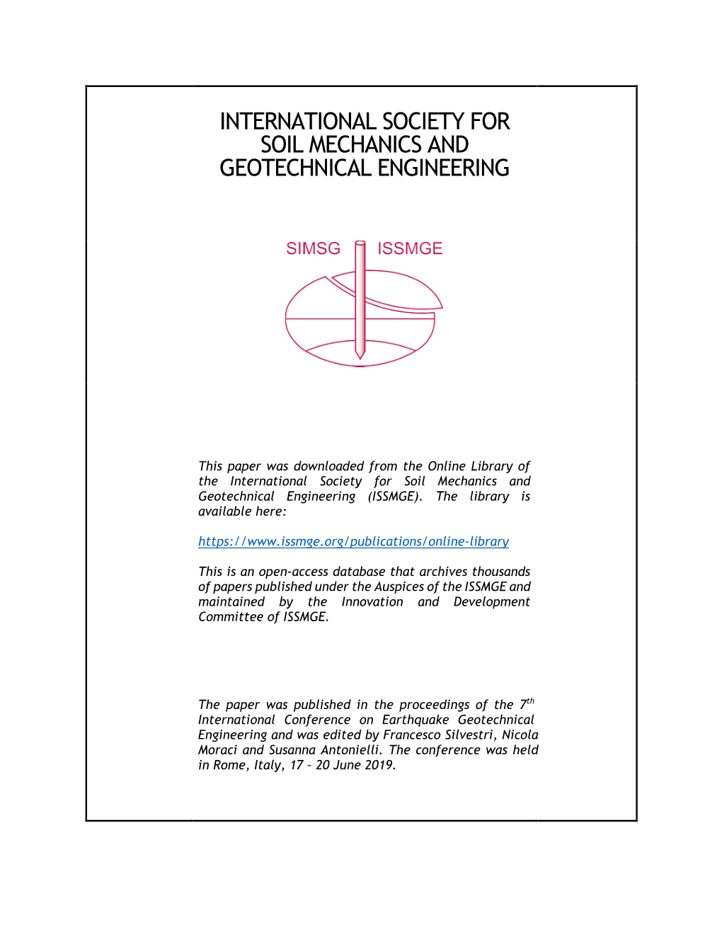 Downloaded from the Online Library of the International Society for Soil Mechanics and Geotechnical Engineering (ISSMGE)