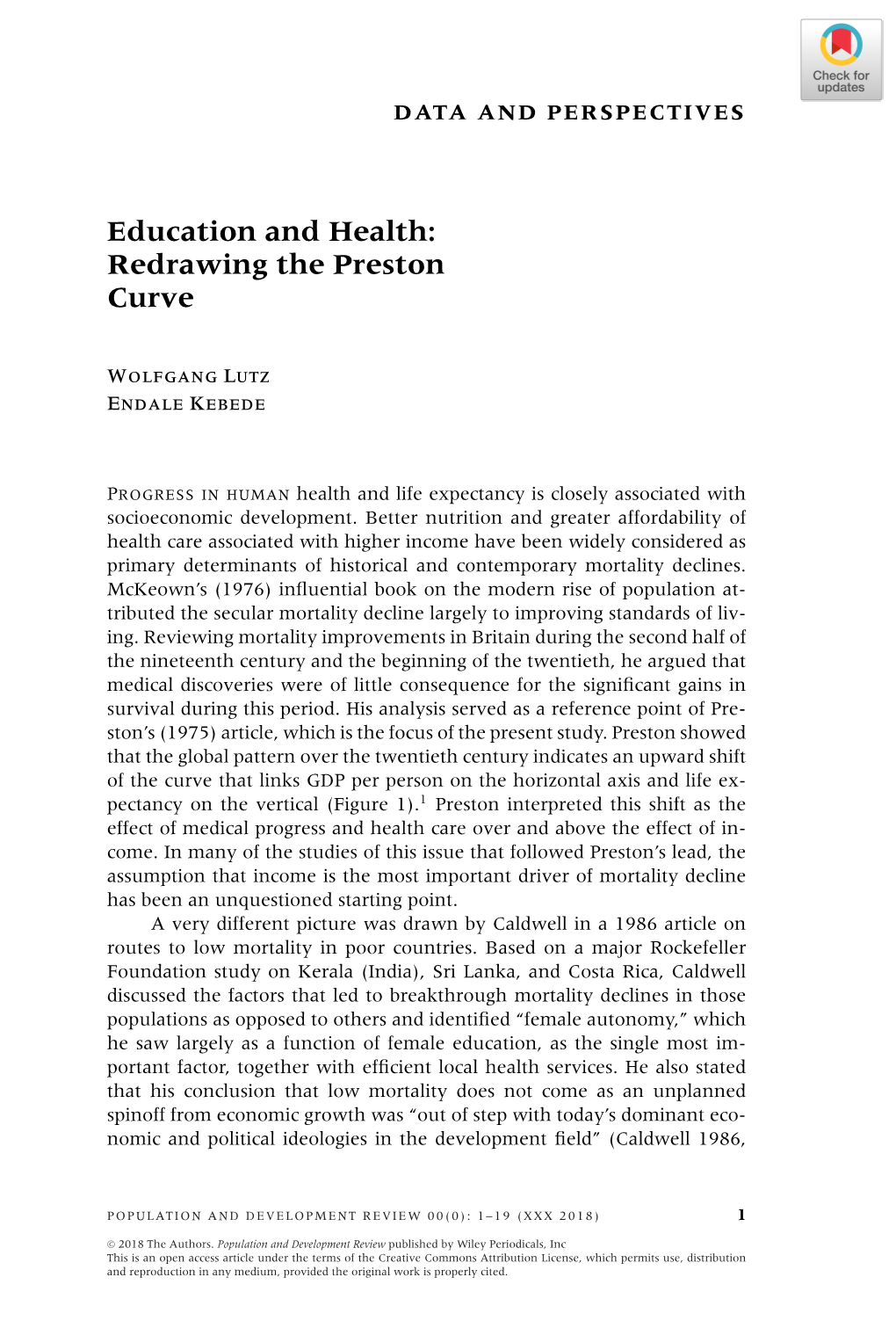 Redrawing the Preston Curve