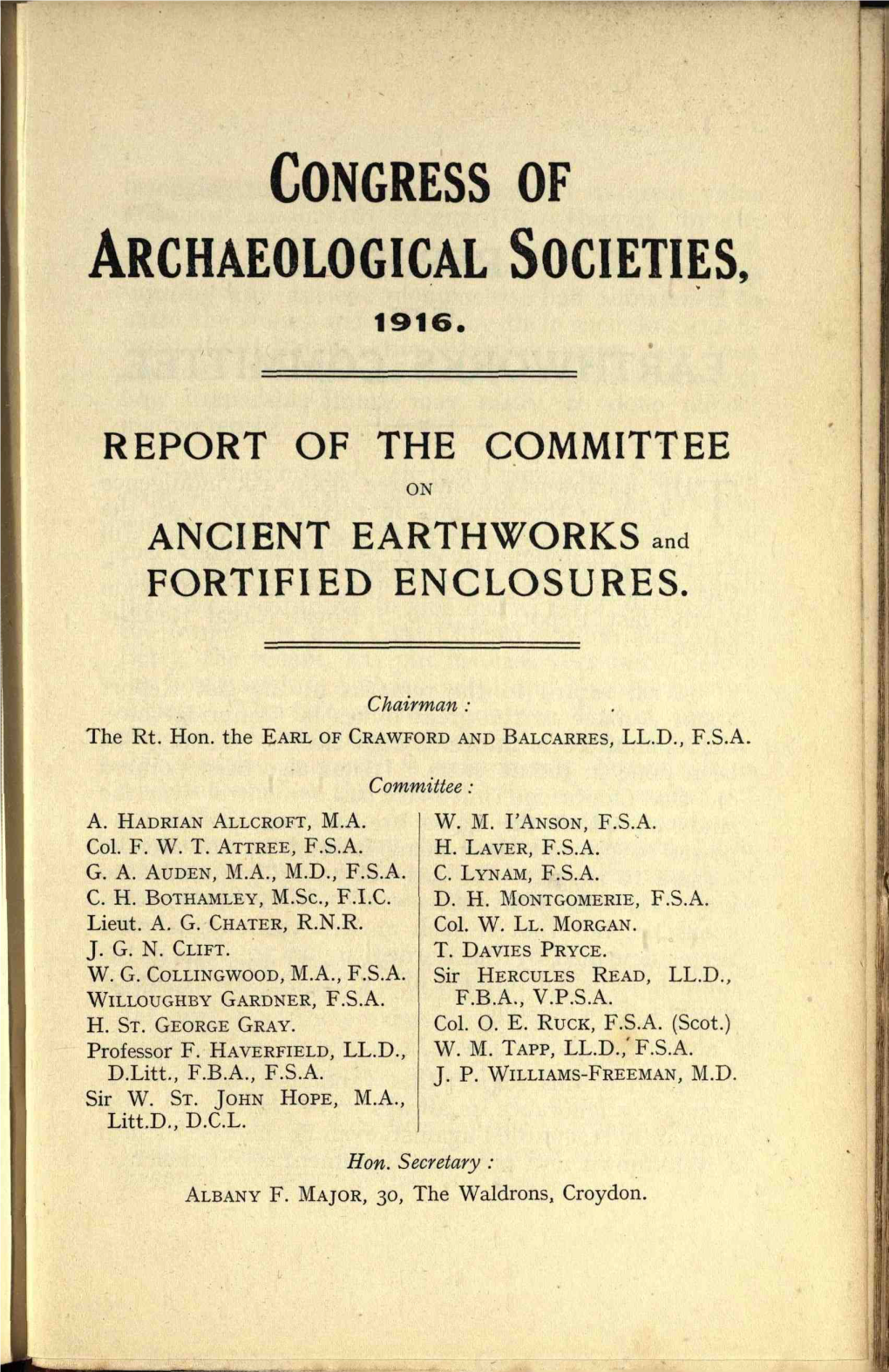 Congress of Archaeological Societies, 1916