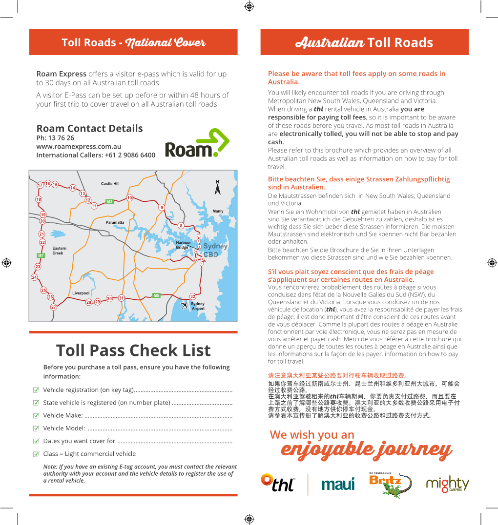 Toll Roads - National Cover Australian Toll Roads