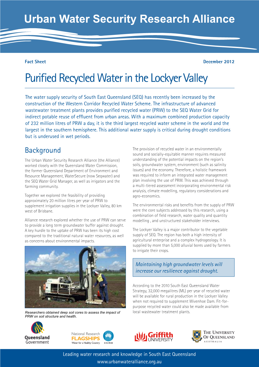 Purified Recycled Water in the Lockyer Valley