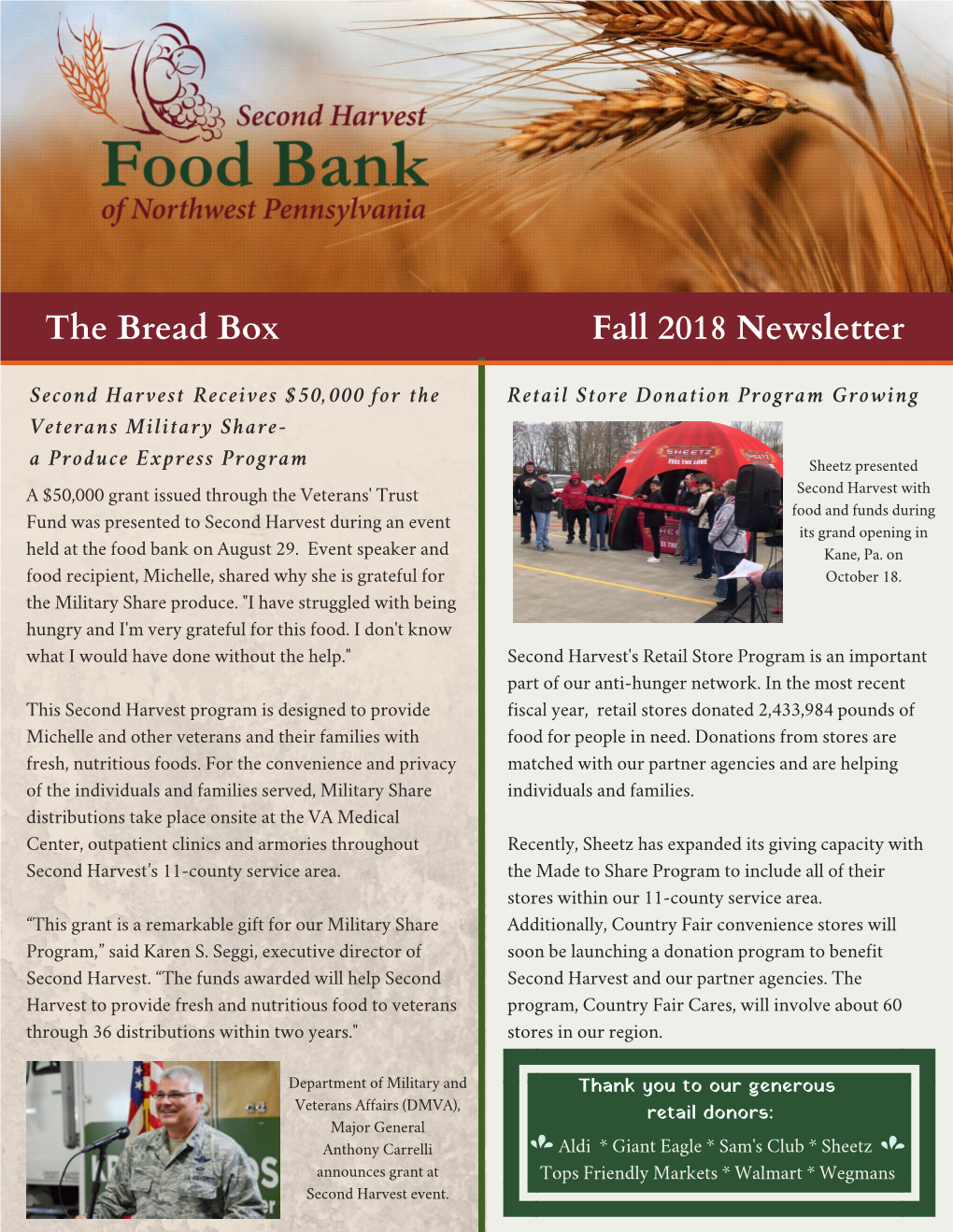 The Bread Box Fall 2018 Newsletter