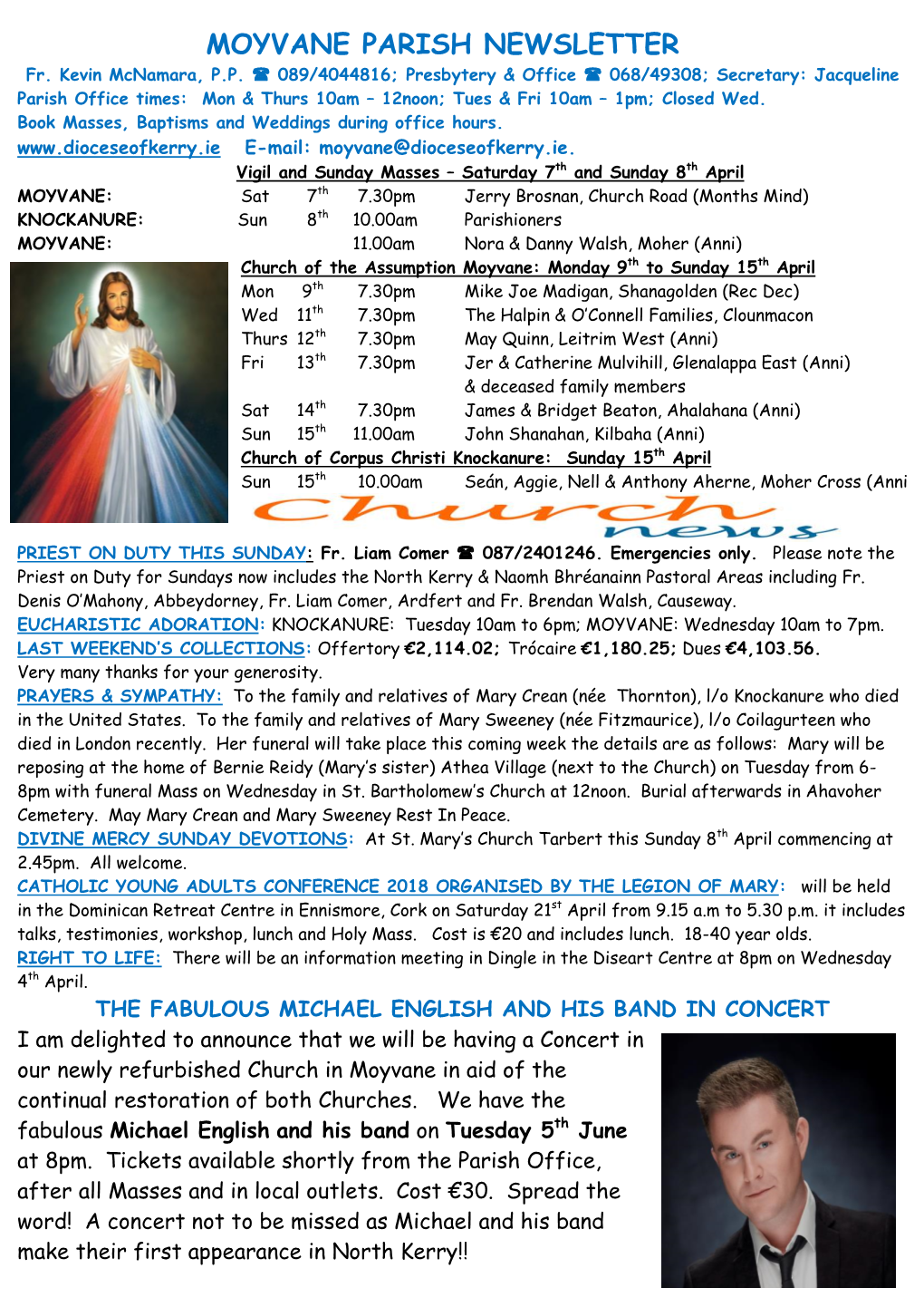 MOYVANE PARISH NEWSLETTER Fr