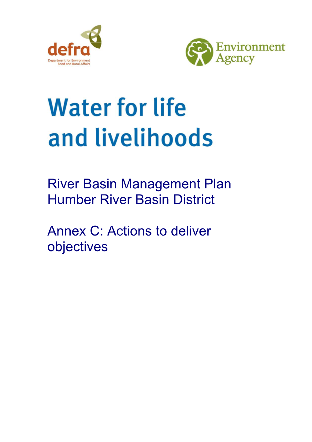 River Basin Management Plan Humber River Basin District Annex C