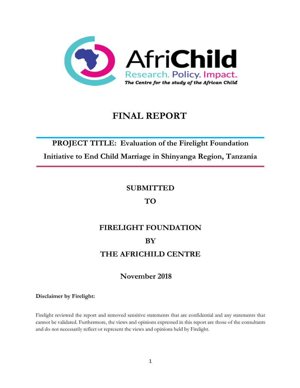 FINAL Shinyanga Firelight Evaluation Report (Shared with Grantee