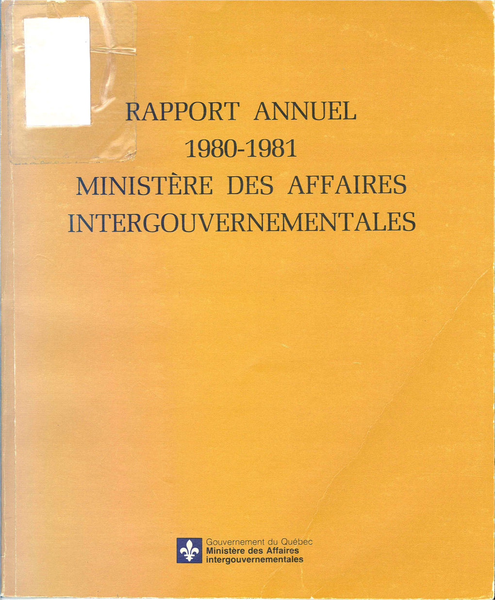 Rapport Annuel Inistere Des Affaires