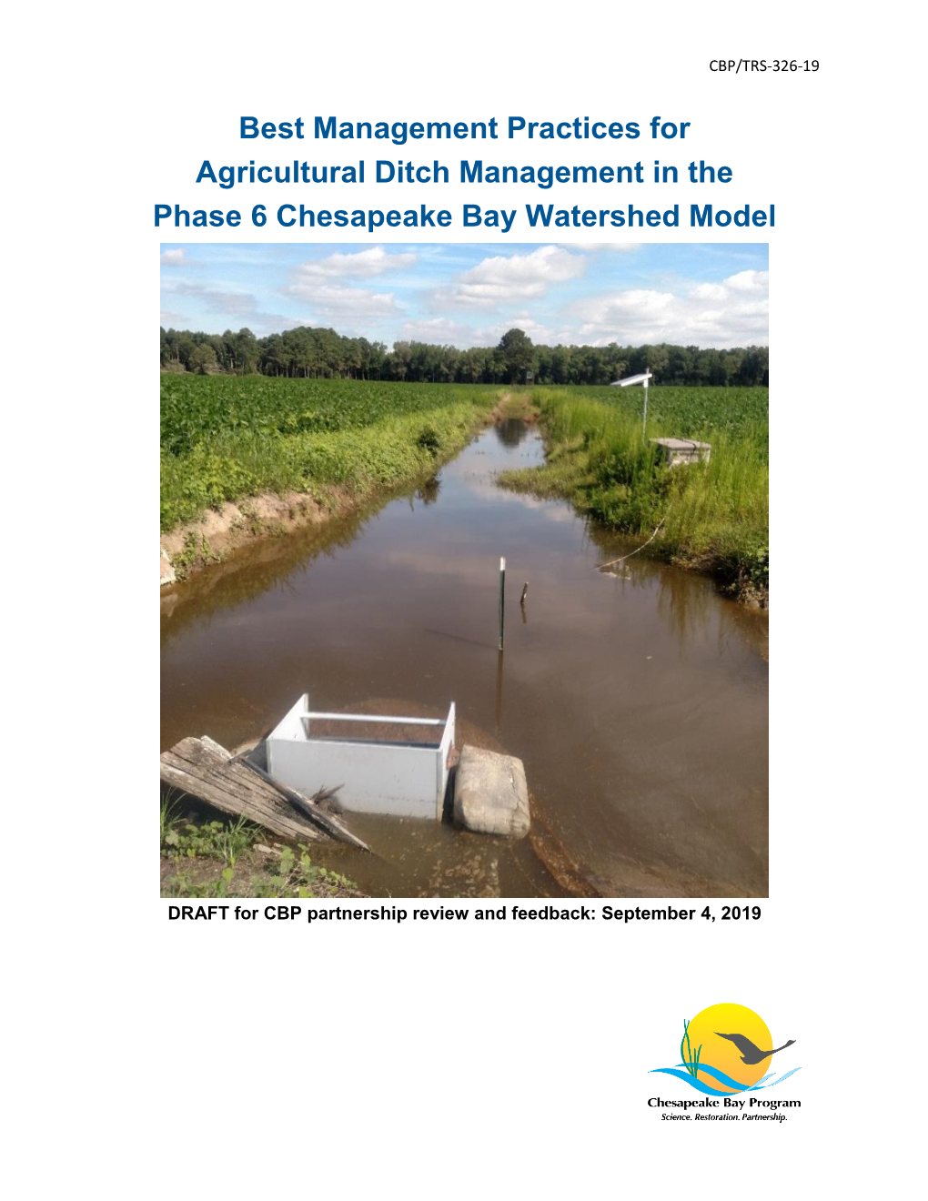 Best Management Practices for Agricultural Ditch Management in the Phase 6 Chesapeake Bay Watershed Model