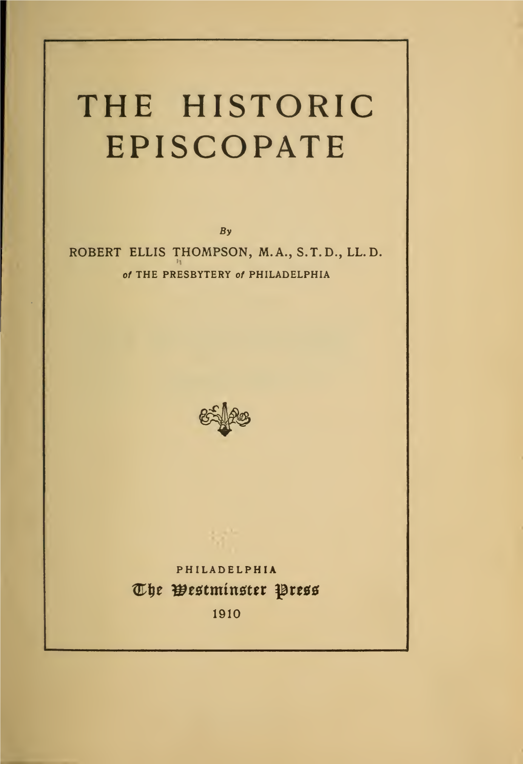 The Historic Episcopate