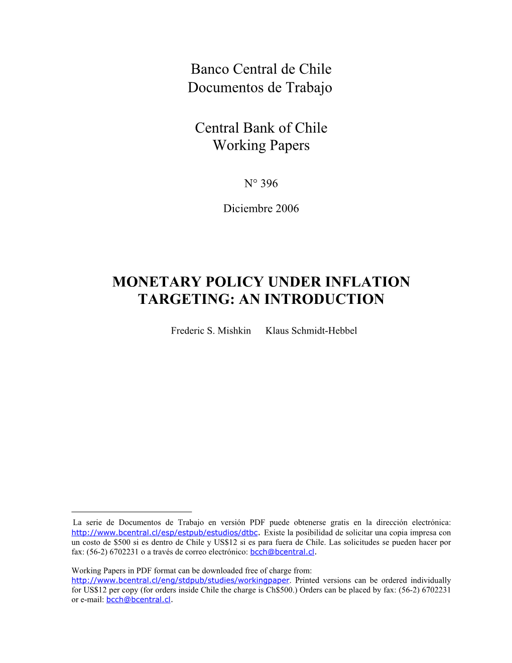 Monetary Policy Under Inflation Targeting: an Introduction
