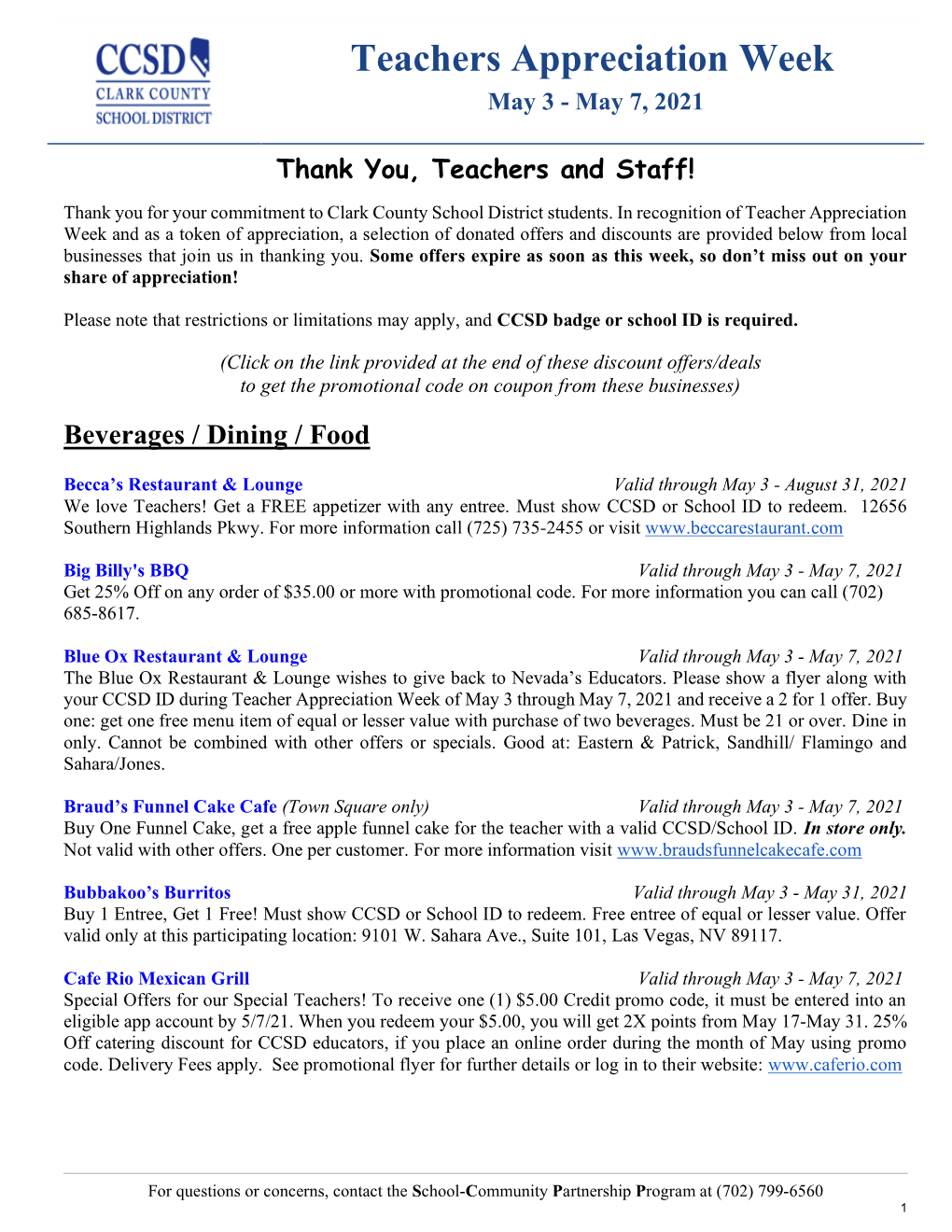 Teachers Appreciation Week May 3 - May 7, 2021