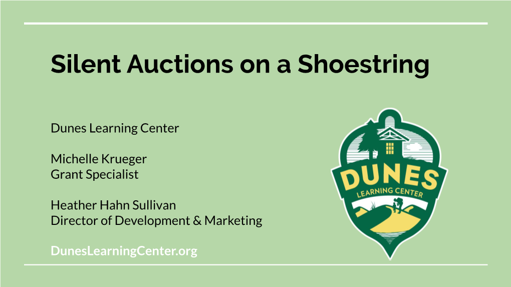 Silent Auctions on a Shoestring