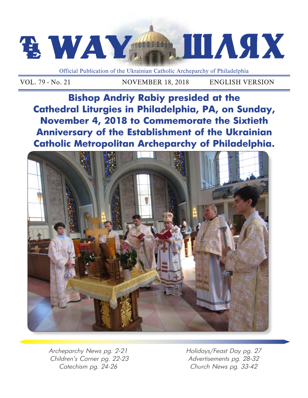 Bishop Andriy Rabiy Presided at the Cathedral Liturgies in Philadelphia