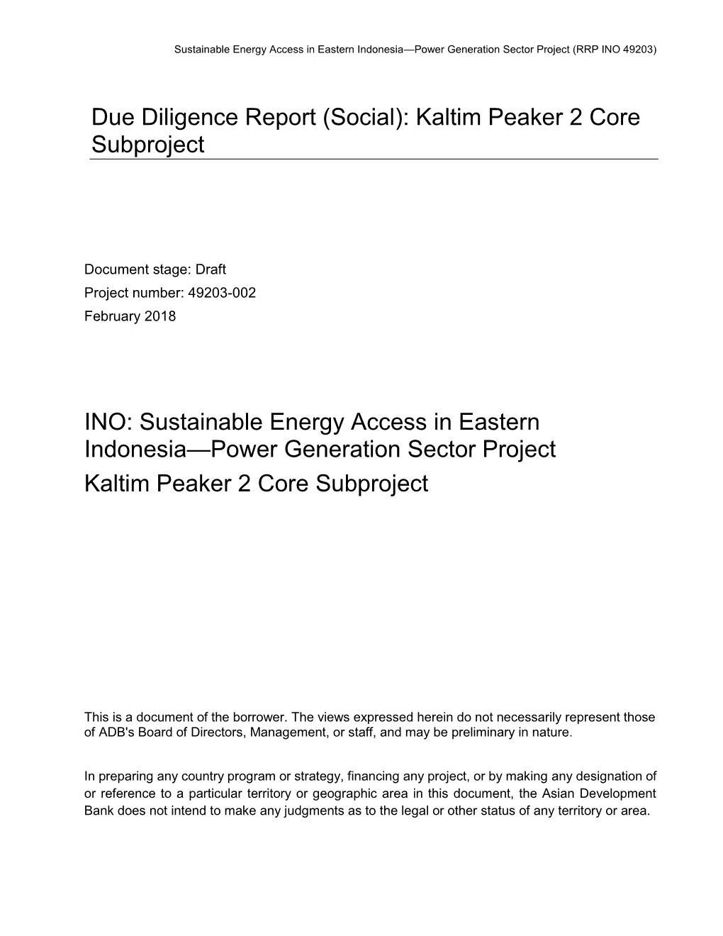 49203-002: Sustainable Energy Access in Eastern Indonesia