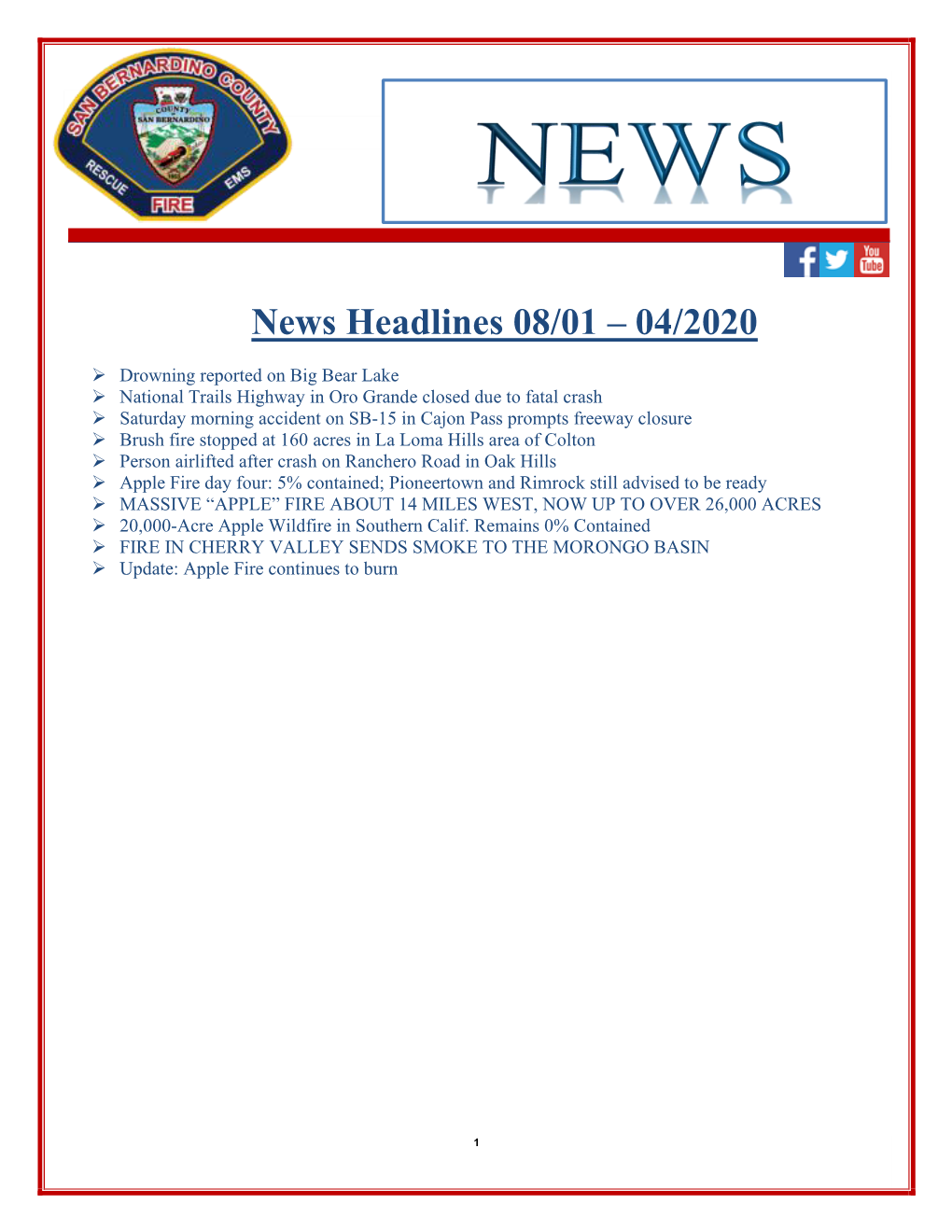 News Headlines 08/01 – 04/2020