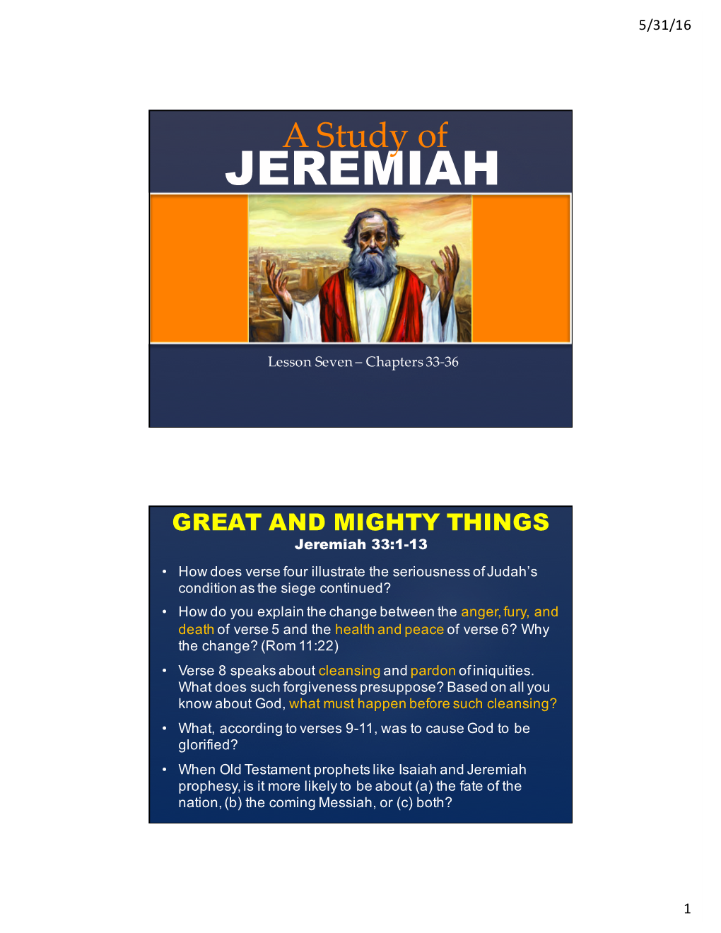 10-A Study of Jeremiah (2016)