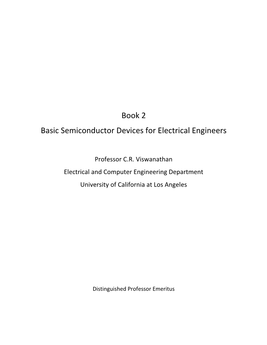 Book 2 Basic Semiconductor Devices for Electrical Engineers