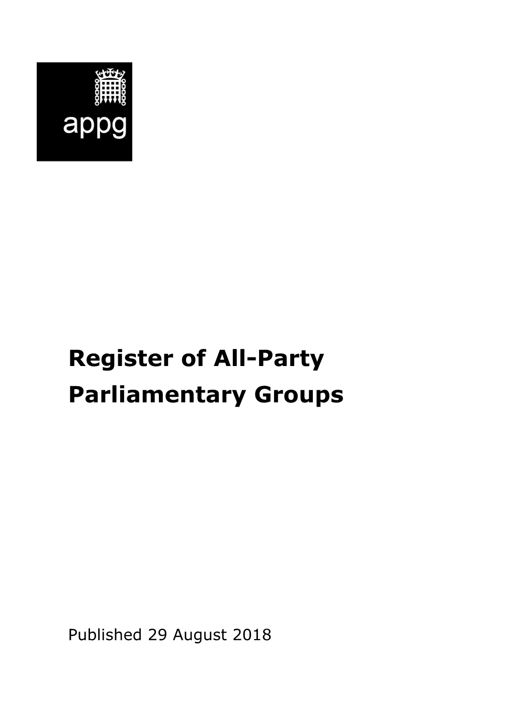 Register of All-Party Parliamentary Groups