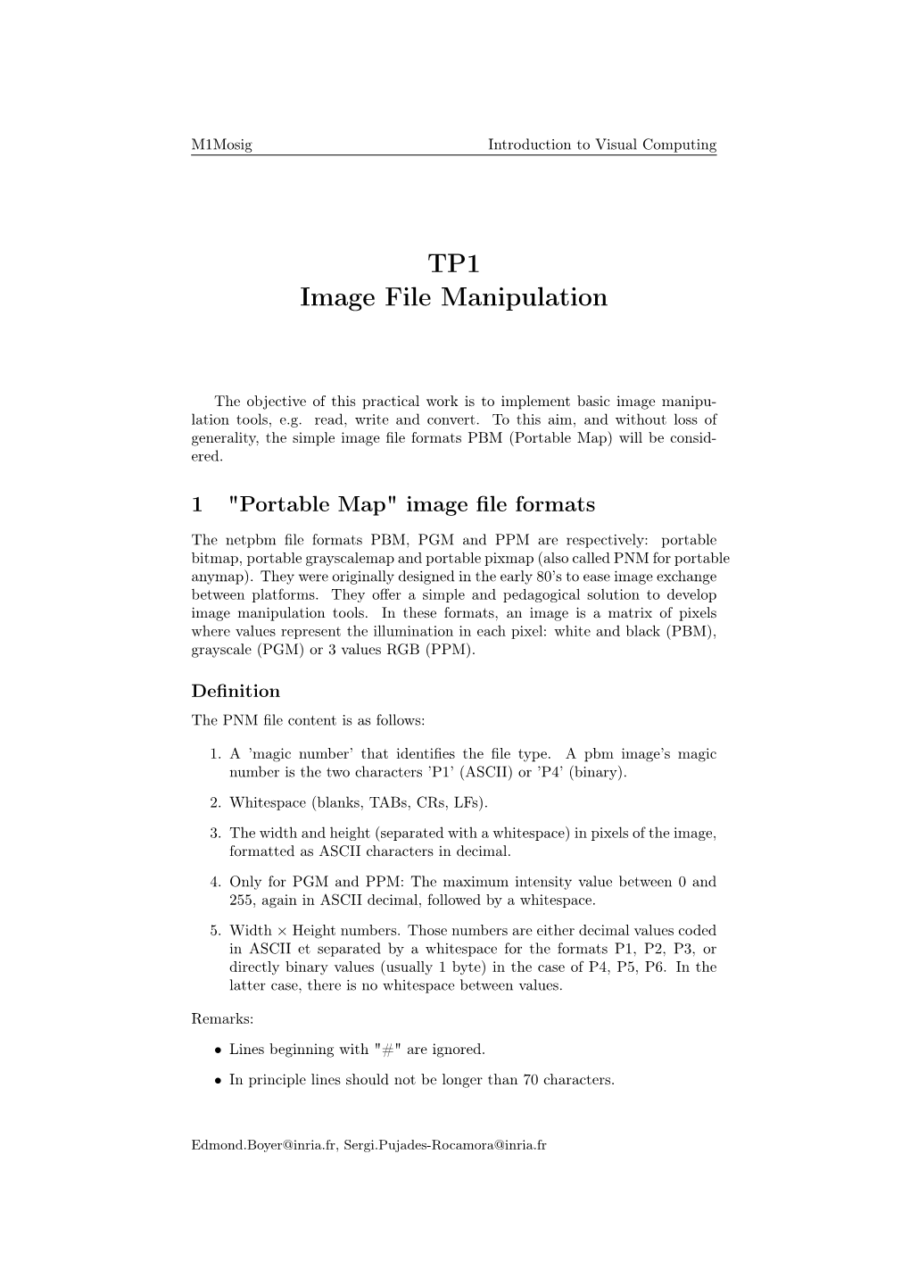 TP1 Image File Manipulation
