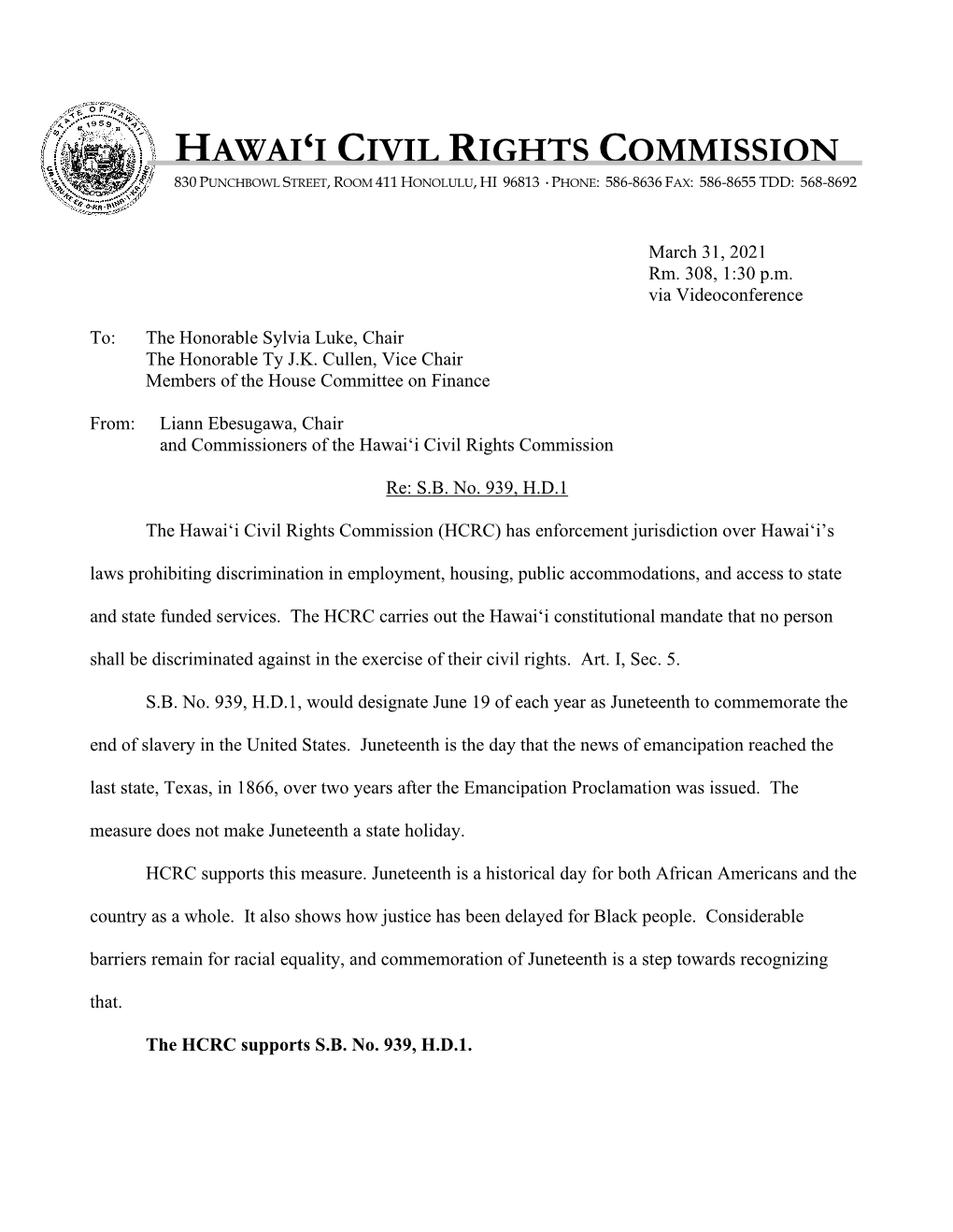 Hawai'i Civil Rights Commission