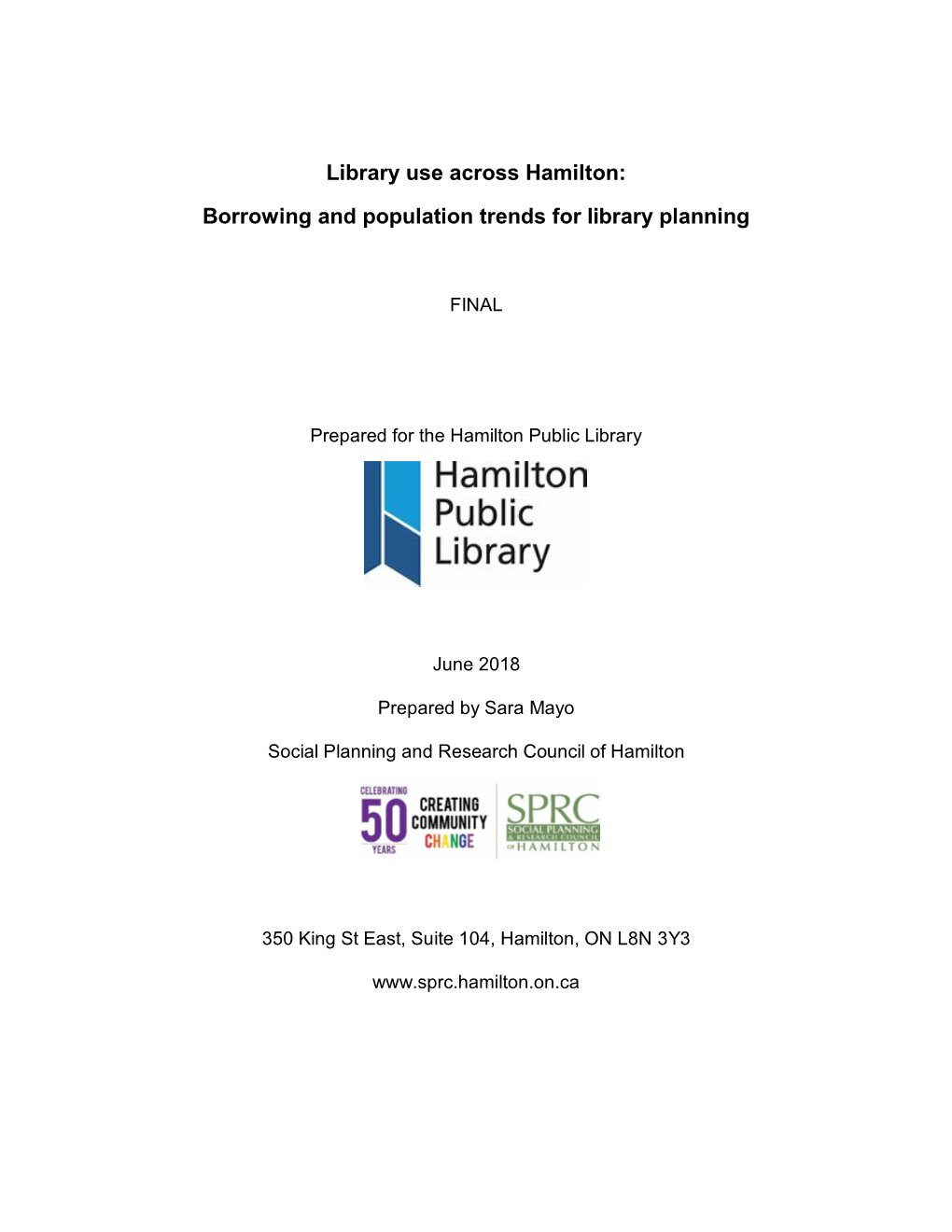 Library Usage and Demographics Study Report 2018