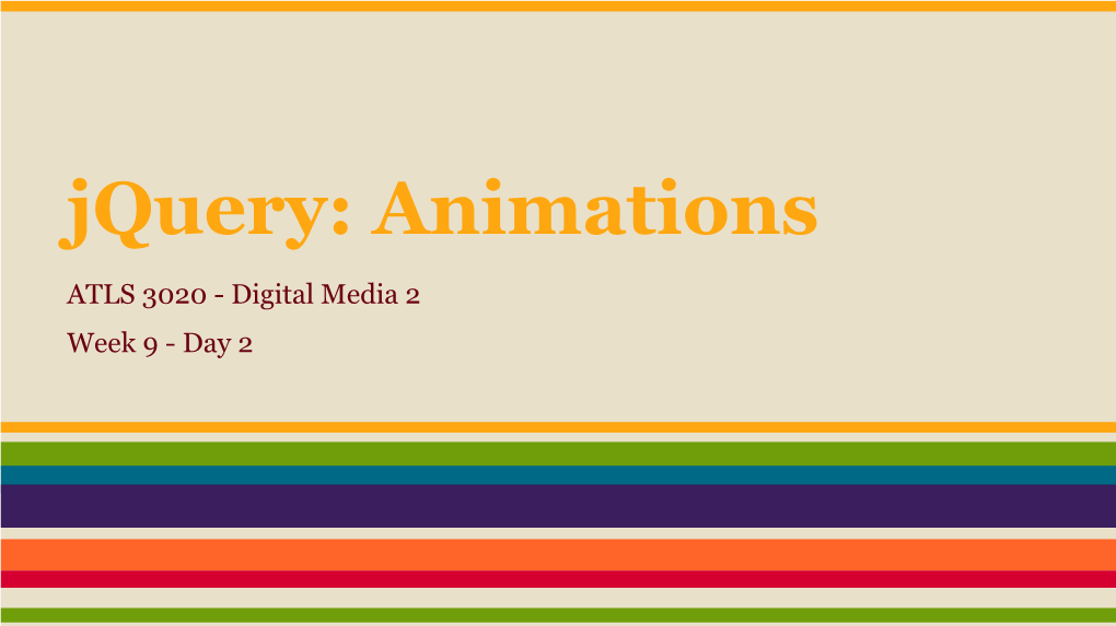 Jquery: Animations