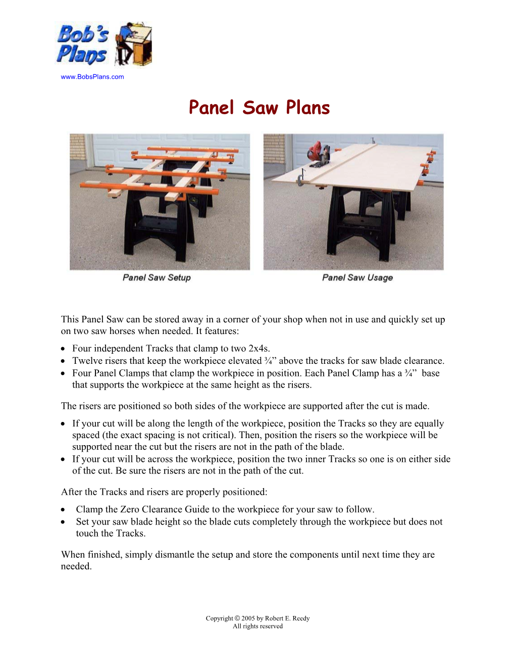 Panel Saw Plans