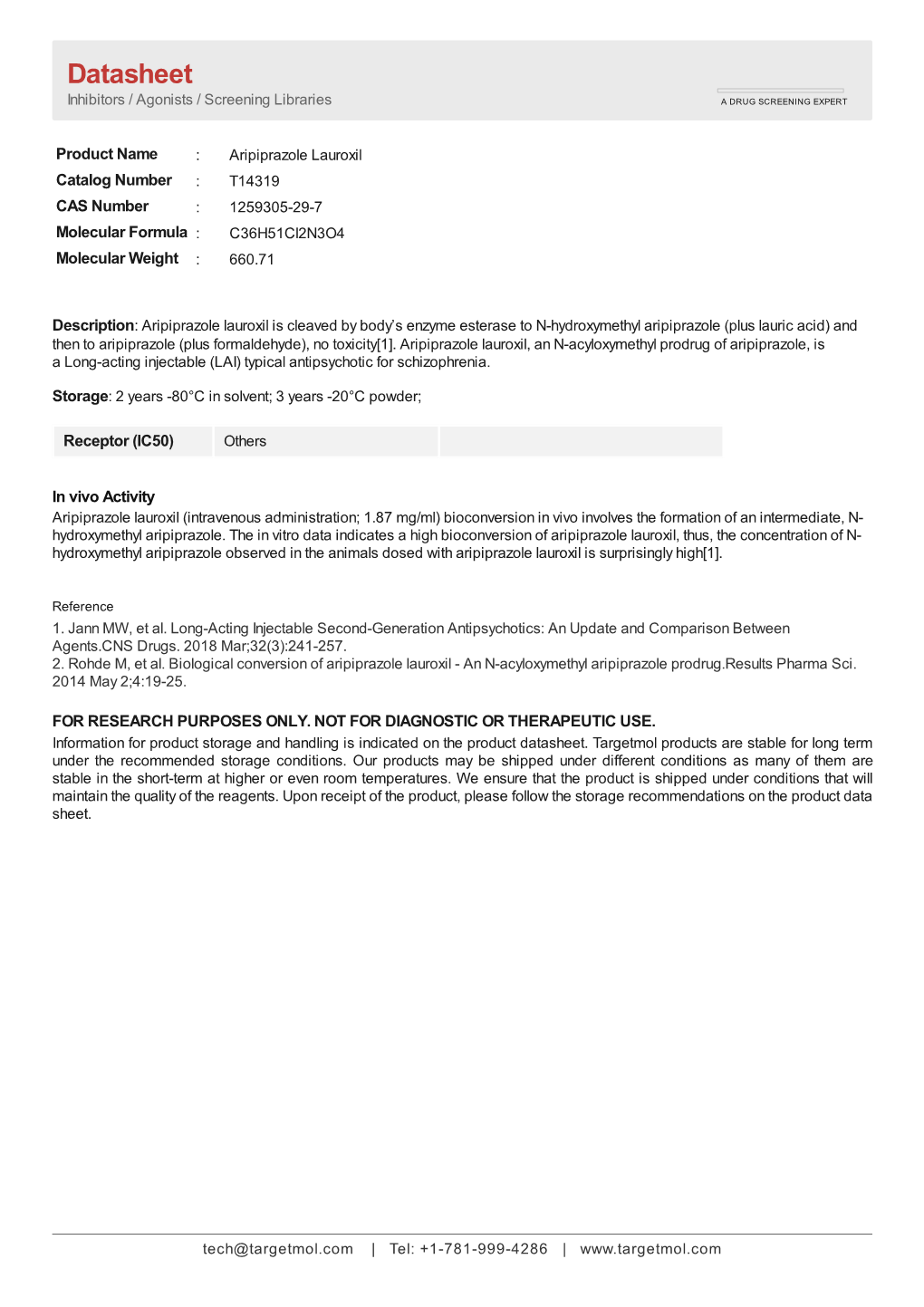 Datasheet Inhibitors / Agonists / Screening Libraries a DRUG SCREENING EXPERT