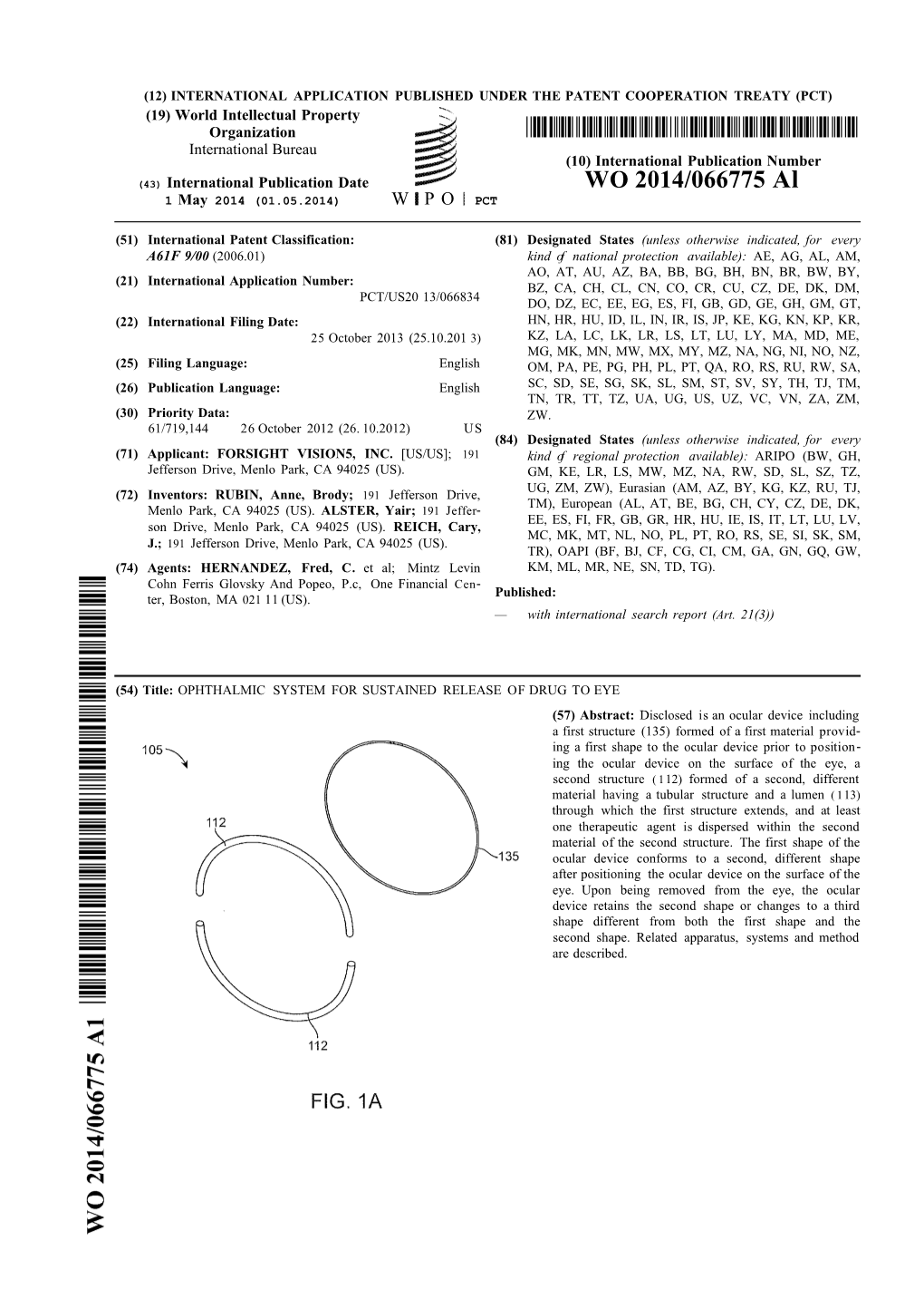 WO 2014/066775 Al 1 May 2014 (01.05.2014) W P O PCT