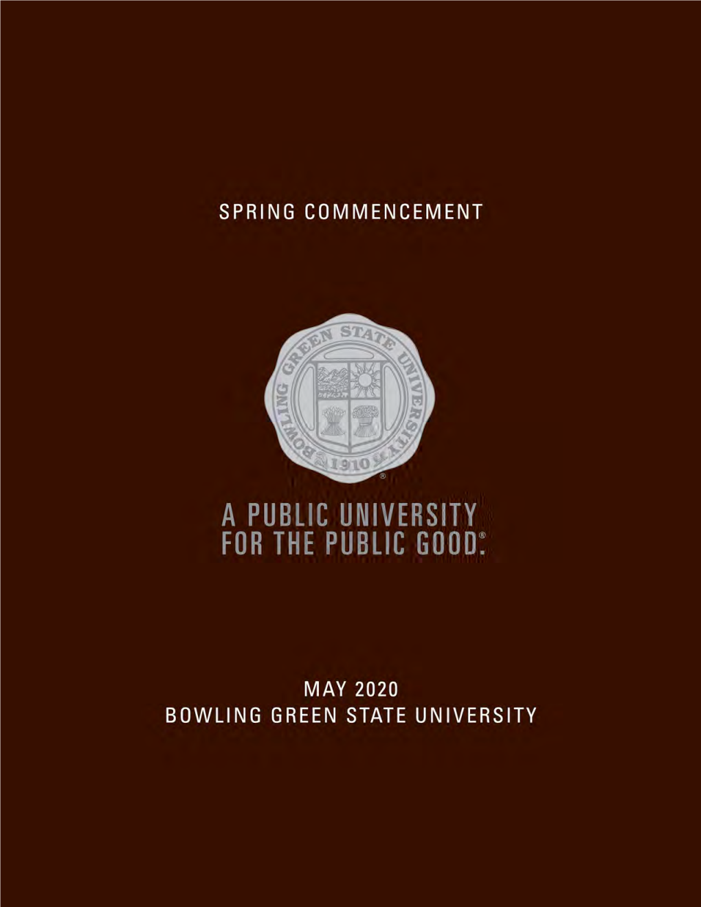 BGSU Program for May 2020 Commencement