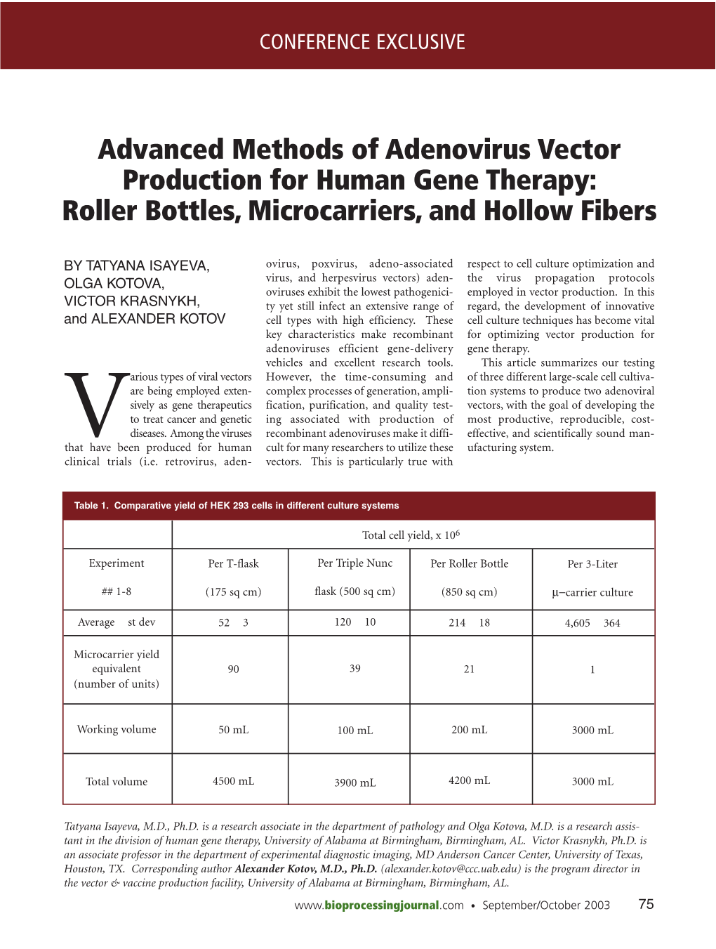 Advanced Methods of Adenovirus Vector Production for Human Gene Therapy: Roller Bottles, Microcarriers, and Hollow Fibers