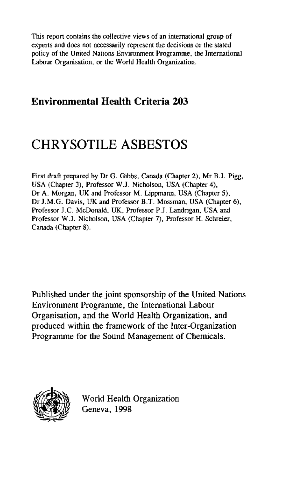 Chrysotile Asbestos