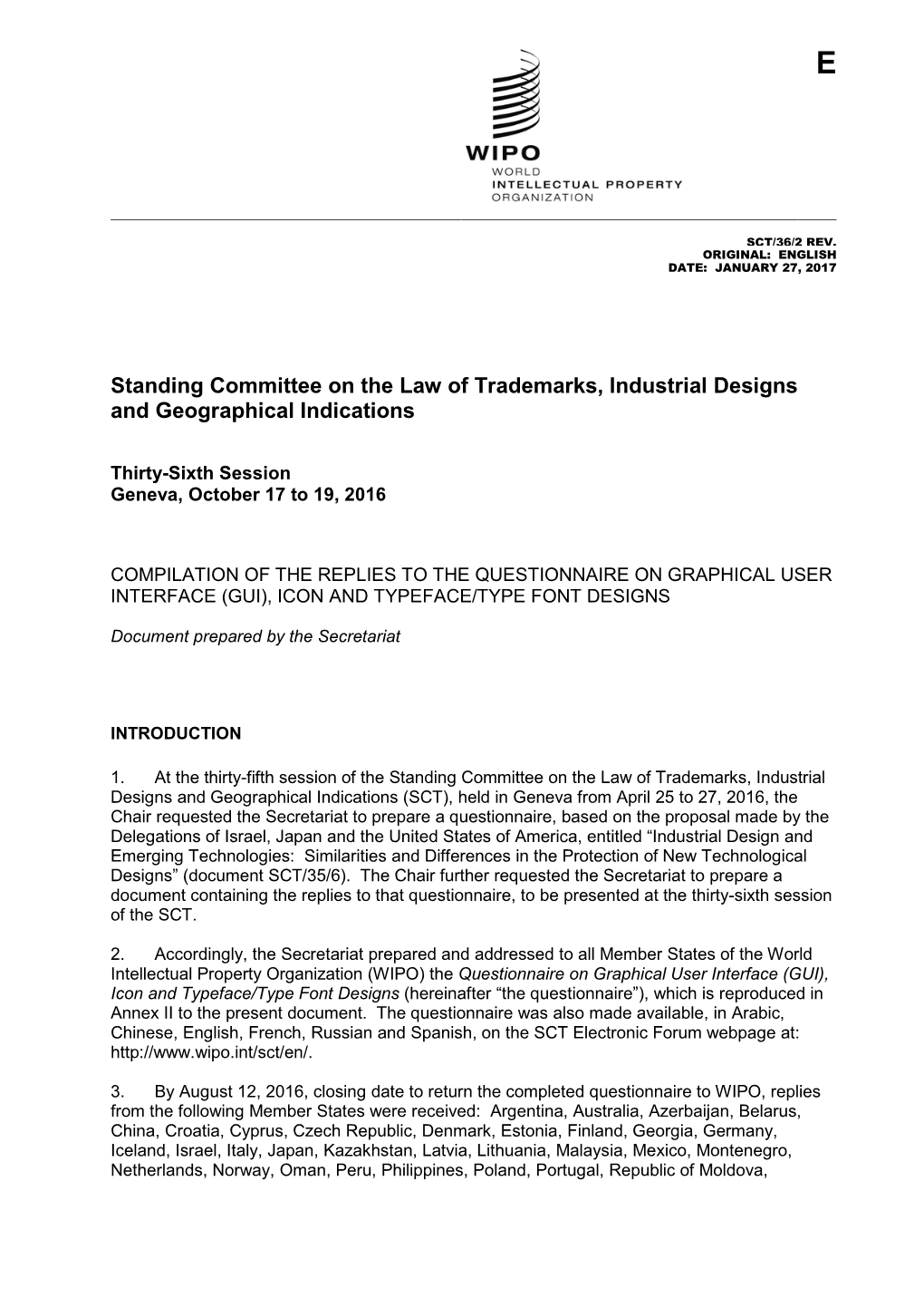 Standing Committee on the Law of Trademarks, Industrial Designs and Geographical Indications