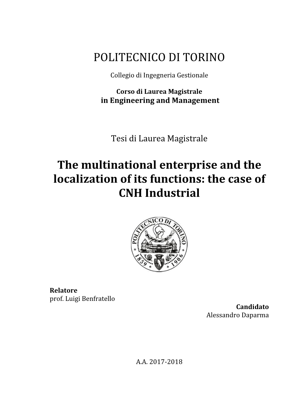 The Case of CNH Industrial