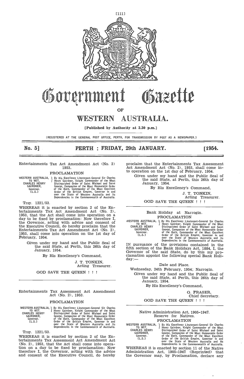 WST RN AUSTRALIA. [Published by Authority at 3.30 P.M.]