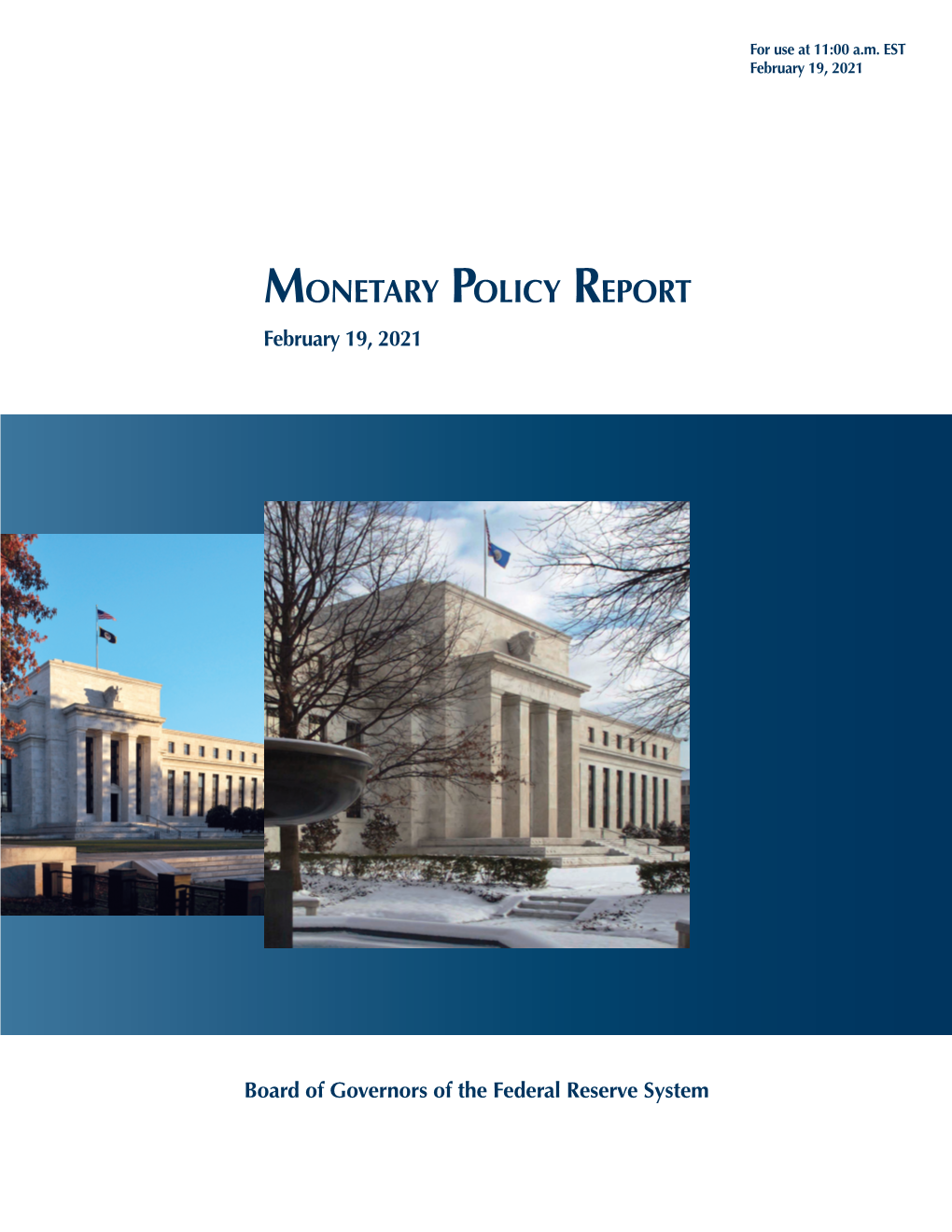 Monetary Policy Report, February 19, 2021