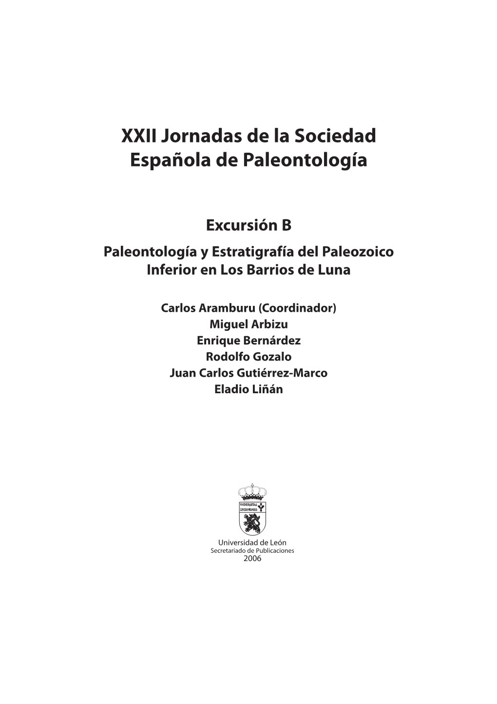 XXII Jornadas De La Sociedad Española De Paleontología