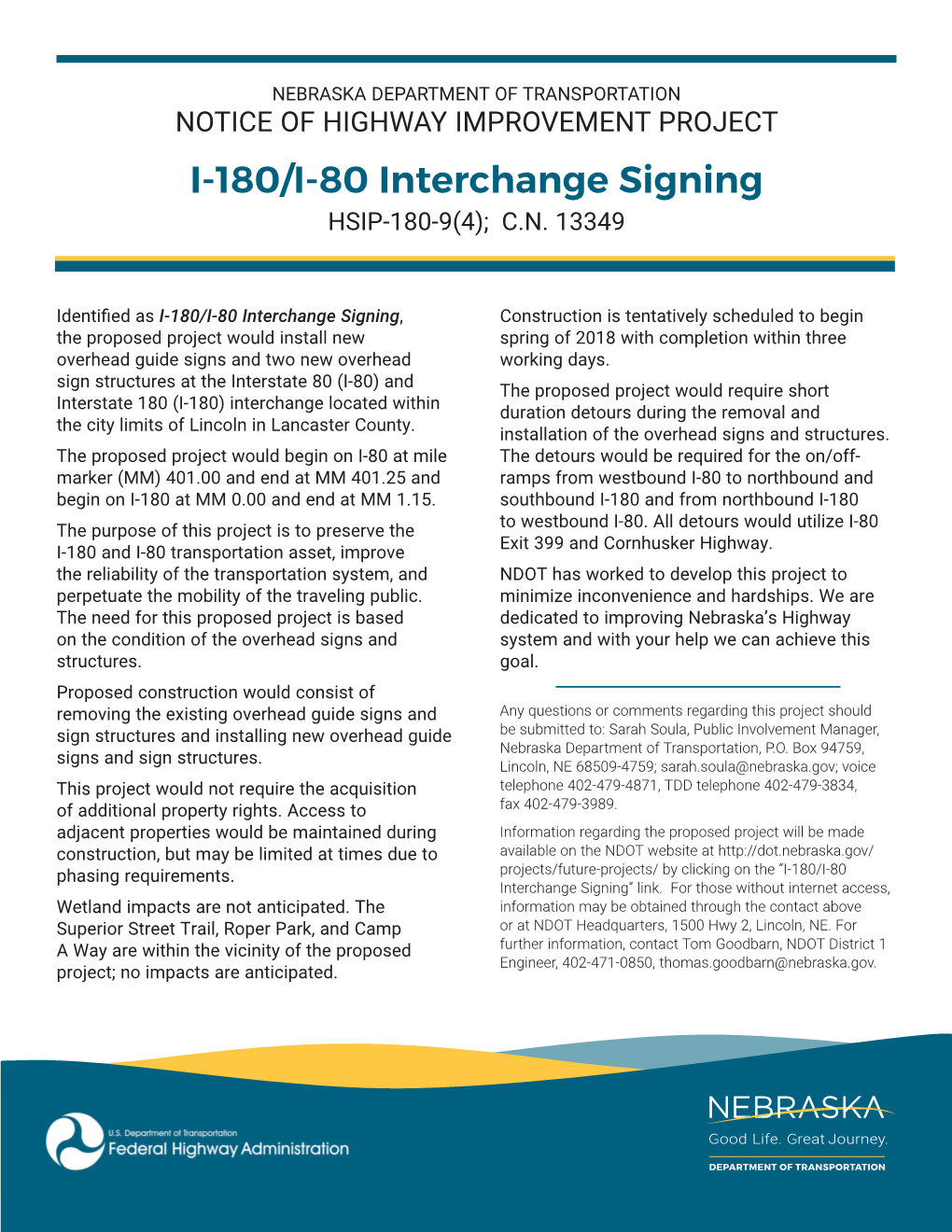 I-180/I-80 Interchange Signing Project