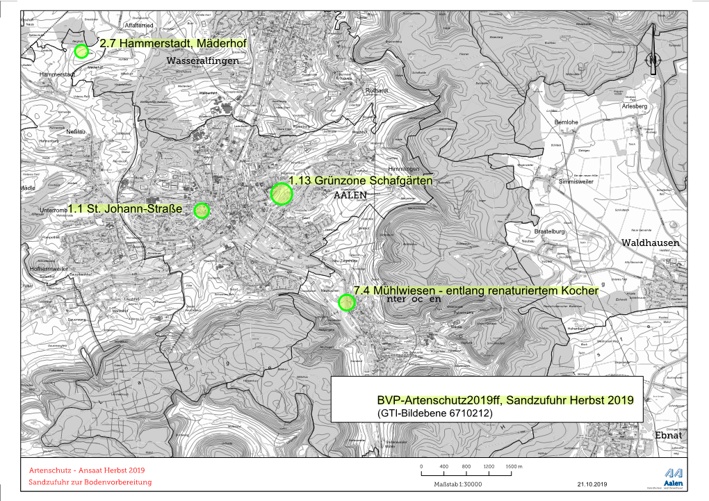 1.13 Grünzone Schafgärten 1.1 St. Johann-Straße 2.7 Hammerstadt, Mäderhof 7.4 Mühlwiesen